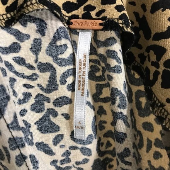 FREE PEOPLE Leopard Mini Skirt Size 6 - Picture 5 of 7
